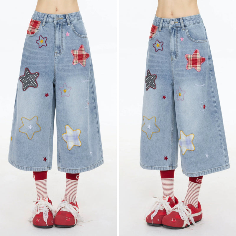 星空の刺繍ワイドデニムパンツ – ManusMachina
