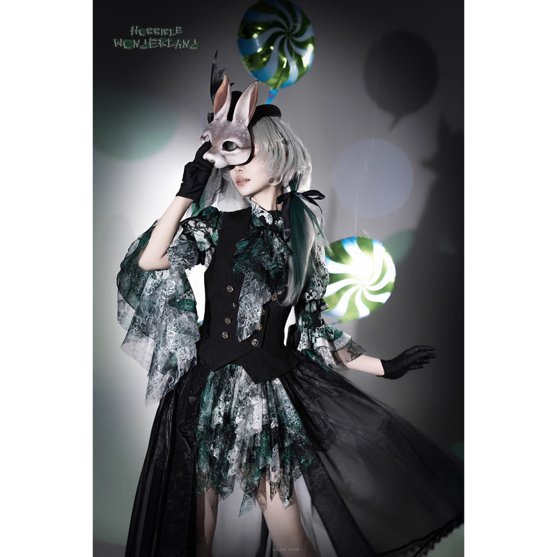 血塗れのお嬢様のキャバリアブラウス - Green[2026年2月下旬-3月下旬発送予定]