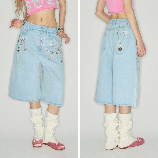 Denim Pants with Accessory Paint