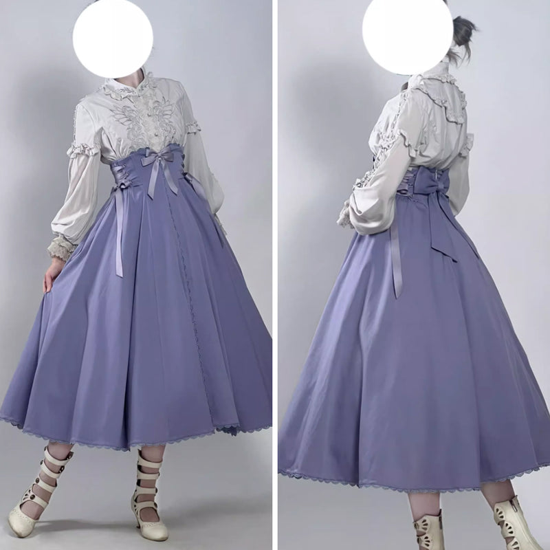 藤紫のお嬢様のコルセットリボンスカート[2025年9月下旬-10月下旬発送予定]