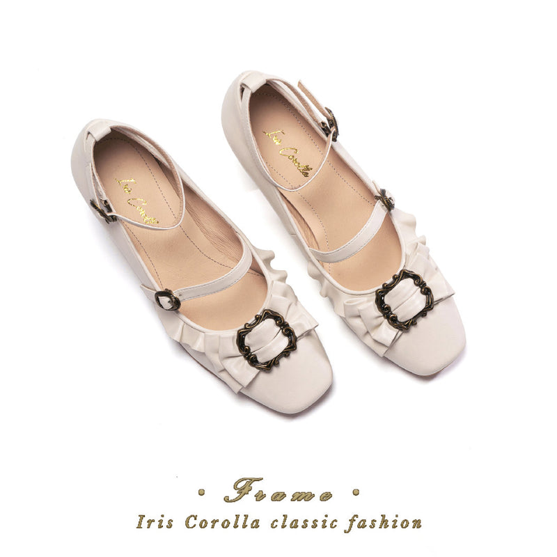 Vintage Inspired Mary Jane Pumps - Ivory[2025年4月上旬-4月下旬発送予定]