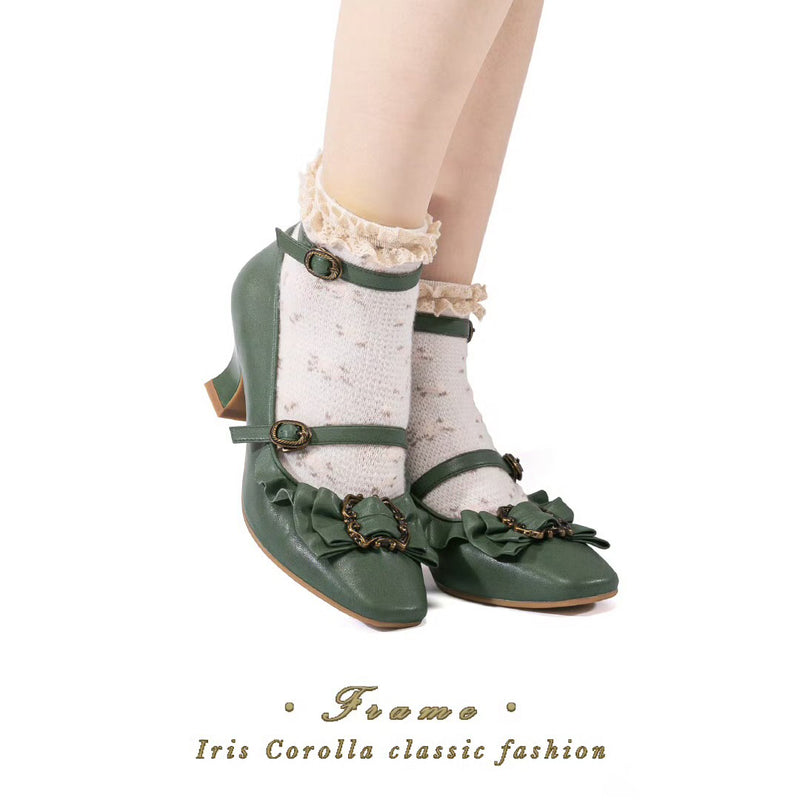 Vintage Inspired Mary Jane Pumps - Ivy Green[2025年4月上旬-4月下旬発送予定]