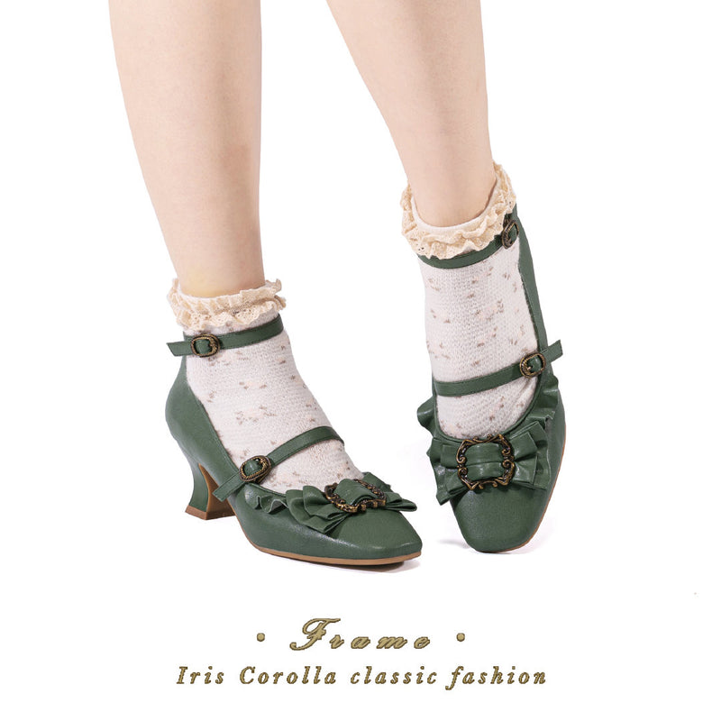 Vintage Inspired Mary Jane Pumps - Ivy Green[2025年4月上旬-4月下旬発送予定]