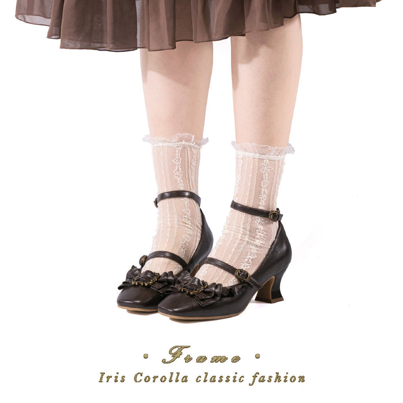 Vintage Inspired Mary Jane Pumps - Black Brown[2025年4月上旬-4月下旬発送予定]