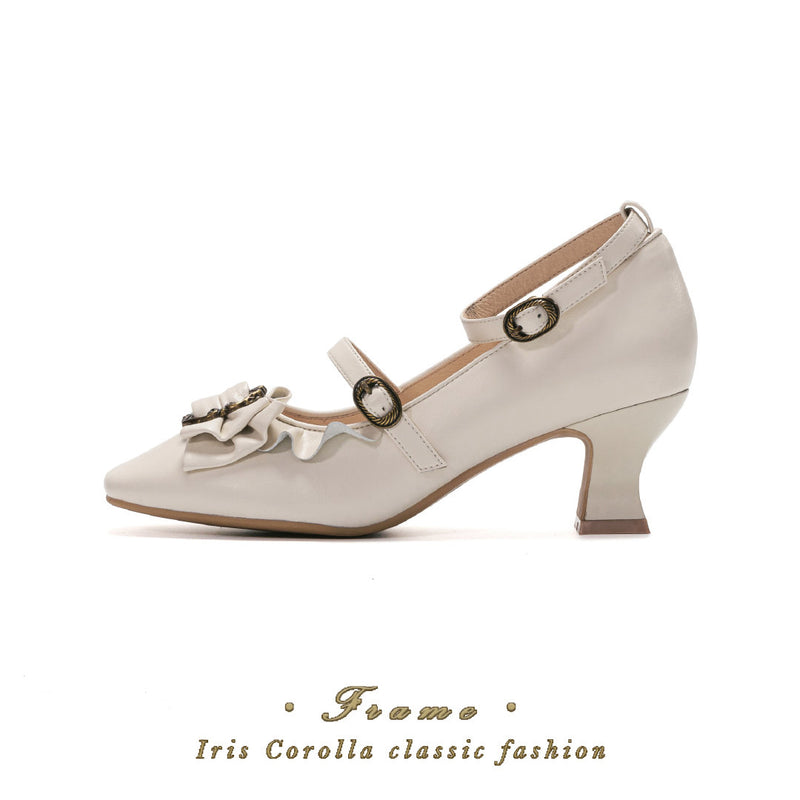 Vintage Inspired Mary Jane Pumps - Ivory[2025年4月上旬-4月下旬発送予定]