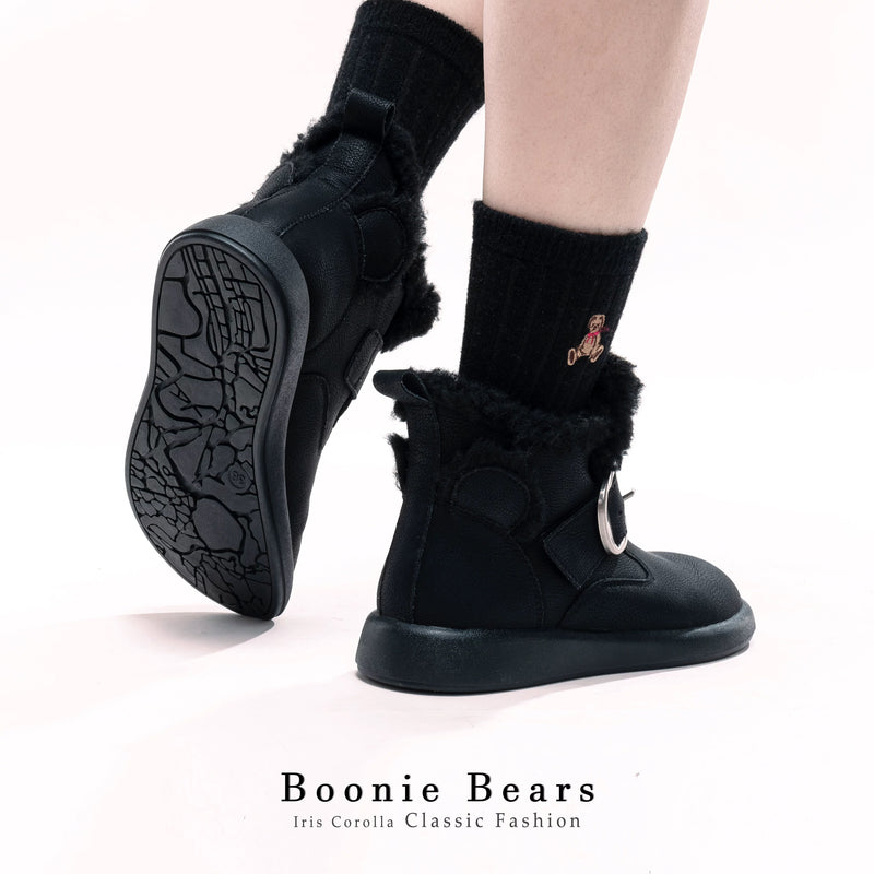 Boonie Bears Short Snow Boots - Black[2026年1月上旬-2月上旬発送予定]
