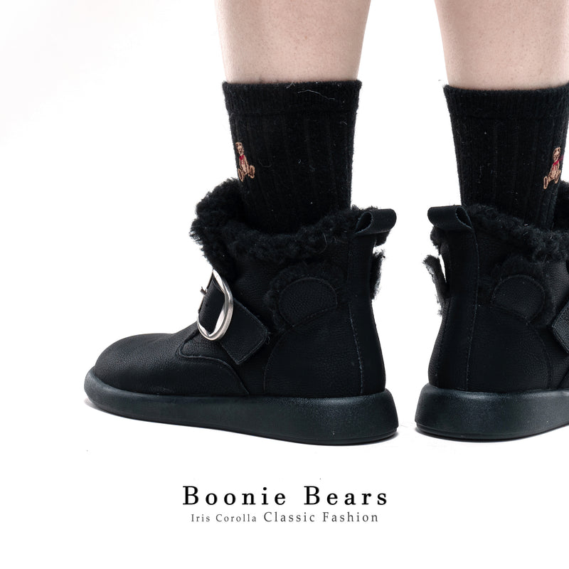 Boonie Bears Short Snow Boots - Black[2026年1月上旬-2月上旬発送予定]
