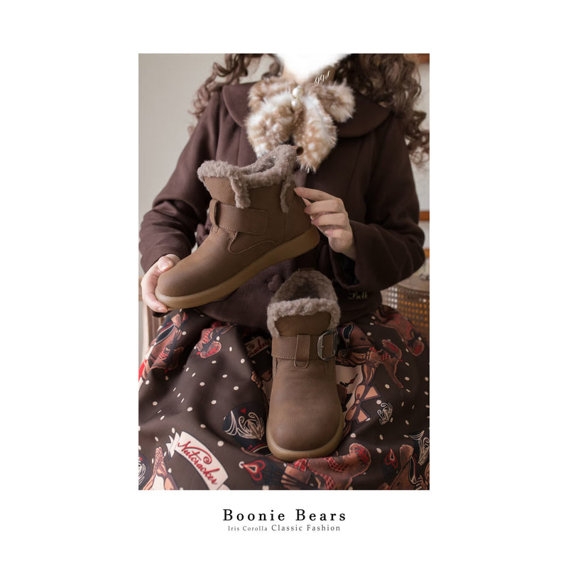Boonie Bears Short Snow Boots - Brown[2026年1月上旬-2月上旬発送予定]