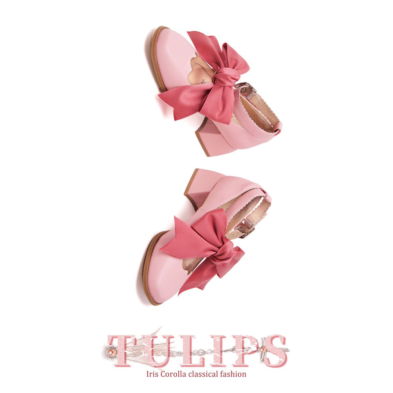 Tulip Ribbon Mary Jane Pumps - Pink[2025年4月下旬-5月中旬発送予定]