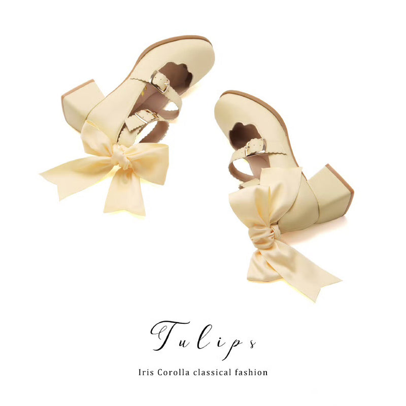 Tulip Ribbon Mary Jane Pumps - Light Yellow[2025年4月下旬-5月中旬発送予定]