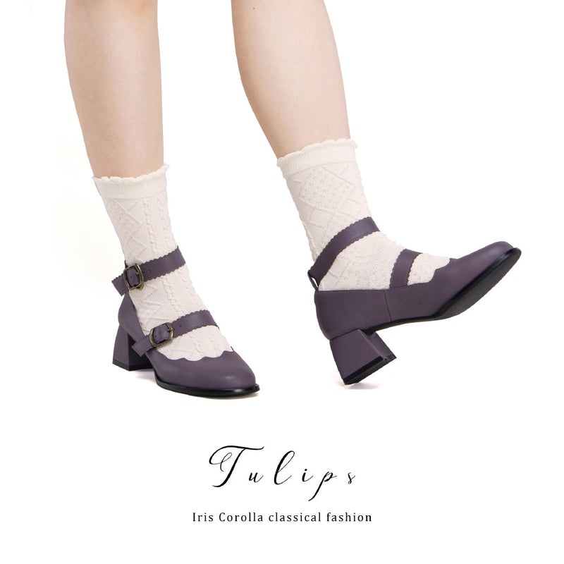 Tulip Ribbon Mary Jane Pumps - Purple[2025年4月下旬-5月中旬発送予定]