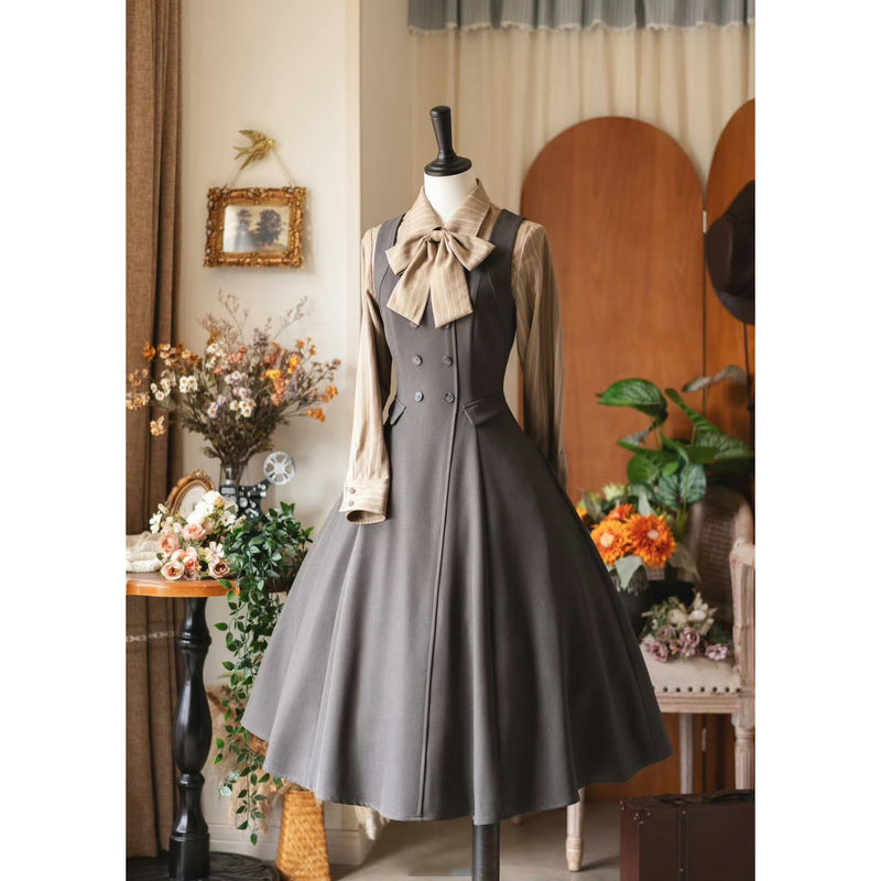 英国のお嬢様のブリティッシュジャンパースカート - Gray