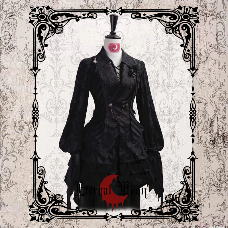 暗黒令嬢の編み上げゴシックブラウス[2026年3月下旬-4月中旬発送予定]