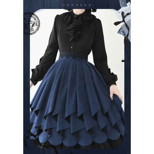 伯爵令嬢のケープとスカート - Dark Navy