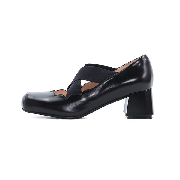 Releve Cross Strap Heel Pumps - Black[2026年2月上旬-3月上旬発送予定]