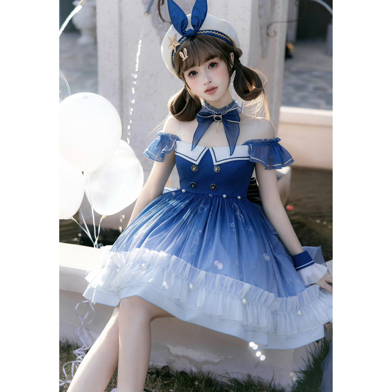 紺青の銀河の刺繍ジャンパースカート[2026年5月下旬-6月下旬発送予定