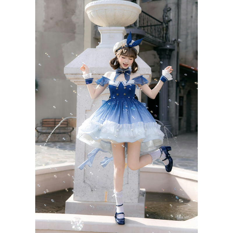 紺青の銀河の刺繍ジャンパースカート[2026年5月下旬-6月下旬発送予定