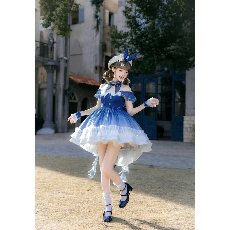 紺青の銀河の刺繍ジャンパースカート[2026年5月下旬-6月下旬発送予定