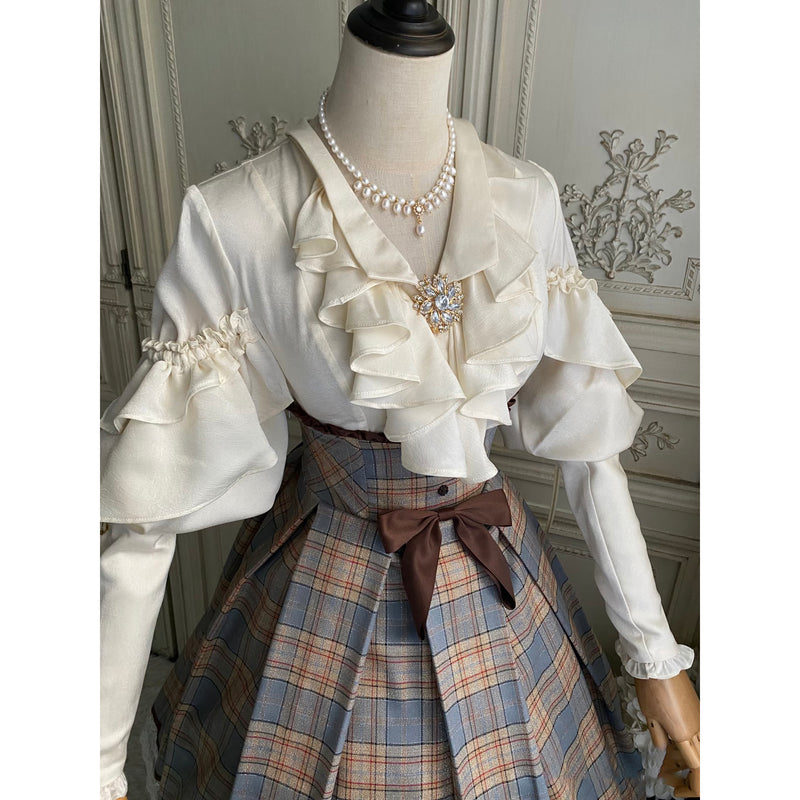英国令嬢のコルセットスカート - Mist Blue x Light Brown[2026年6月