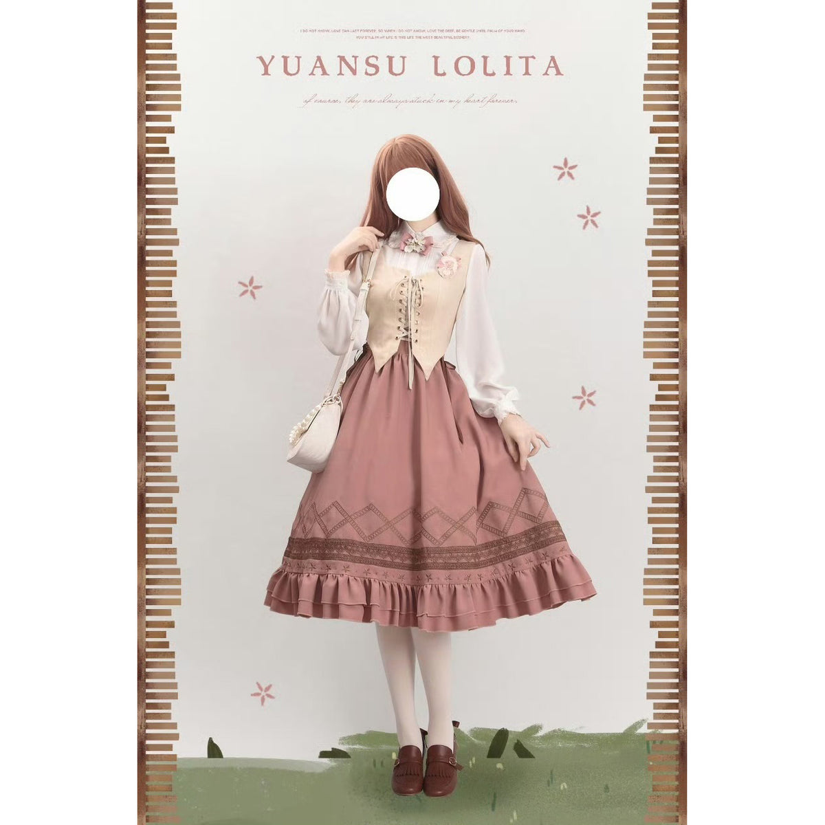 灰桃の幾何学刺繍コルセットスカート – ManusMachina 