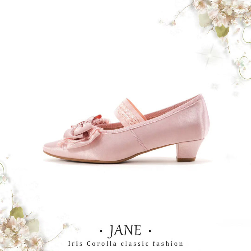 Satin Ribbon Low Heel Pumps - Lotus[2025年7月上旬-8月上旬発送予定]