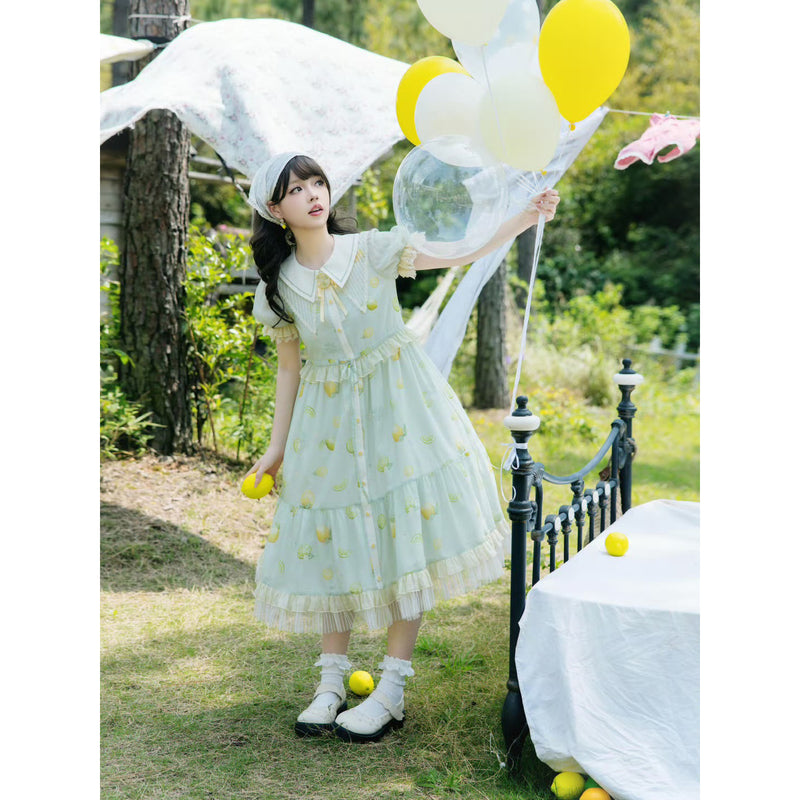 柑橘檸檬のレトロワンピース[2025年8月下旬-9月中旬発送予定]