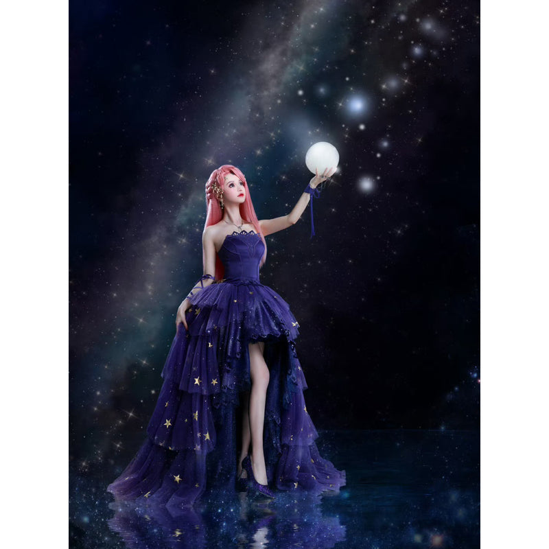 星降る夜に誘うトップスとチュールスカート - Dark Purple[2025年8月下旬-9月中旬発送予定]