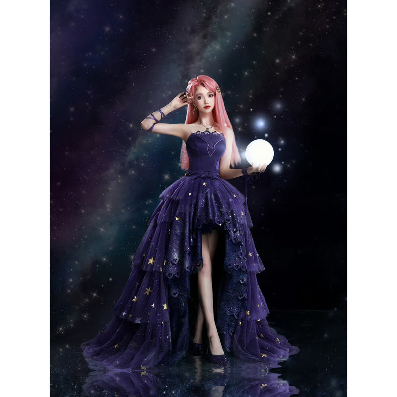 星降る夜に誘うトップスとチュールスカート - Dark Purple[2025年8月下旬-9月中旬発送予定]
