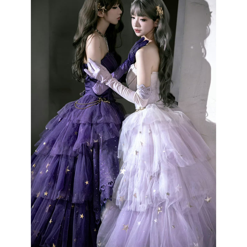 星降る夜に誘うトップスとチュールスカート - Dark Purple[2025年8月下旬-9月中旬発送予定]