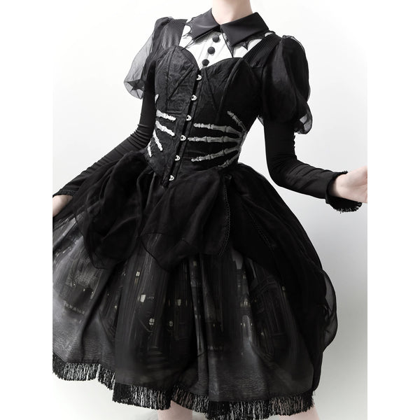 手骨の標本コルセット - Black[2025年9月上旬-9月下旬発送予定]
