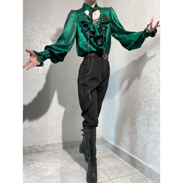 貴族令嬢のヴィクトリアンブラウス - Dark Green[2025年9月上旬-9月下旬発送予定]