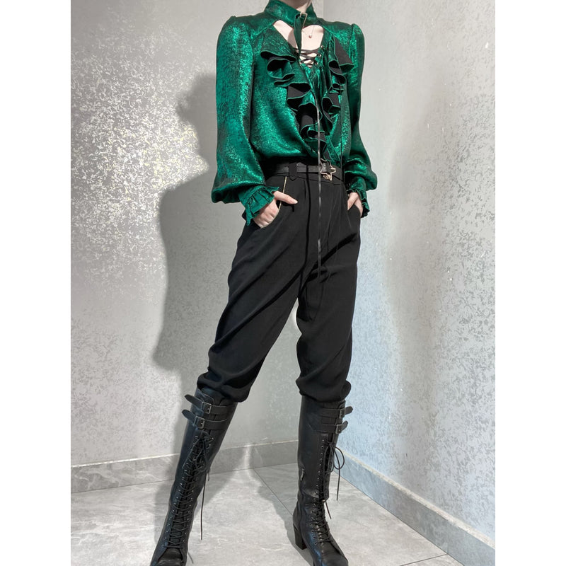 貴族令嬢のヴィクトリアンブラウス - Dark Green[2025年9月上旬-9月下旬発送予定]