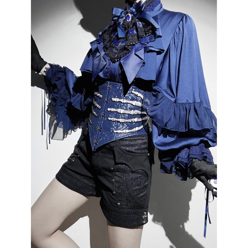 手骨の標本コルセット - Navy[2025年11月上旬-12月上旬発送予定]