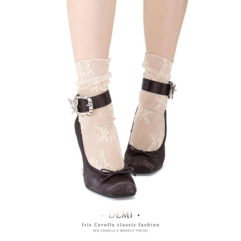 Demi Pointe High Heel Pumps (Double Ankle Strap) - Dark Purple / Silver Heel[2025年11月中旬-12月上旬発送予定]