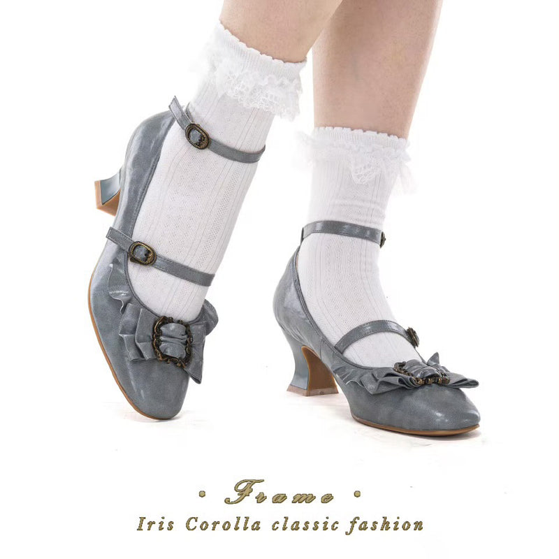 Court Ball Mary Jane Pumps - Matte Blue Gray[2026年1月上旬-1月下旬発送予定]