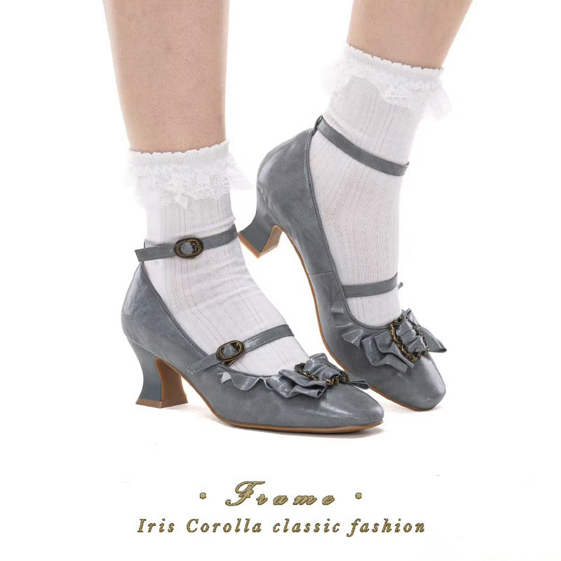 Court Ball Mary Jane Pumps - Matte Blue Gray[2026年1月上旬-1月下旬発送予定]