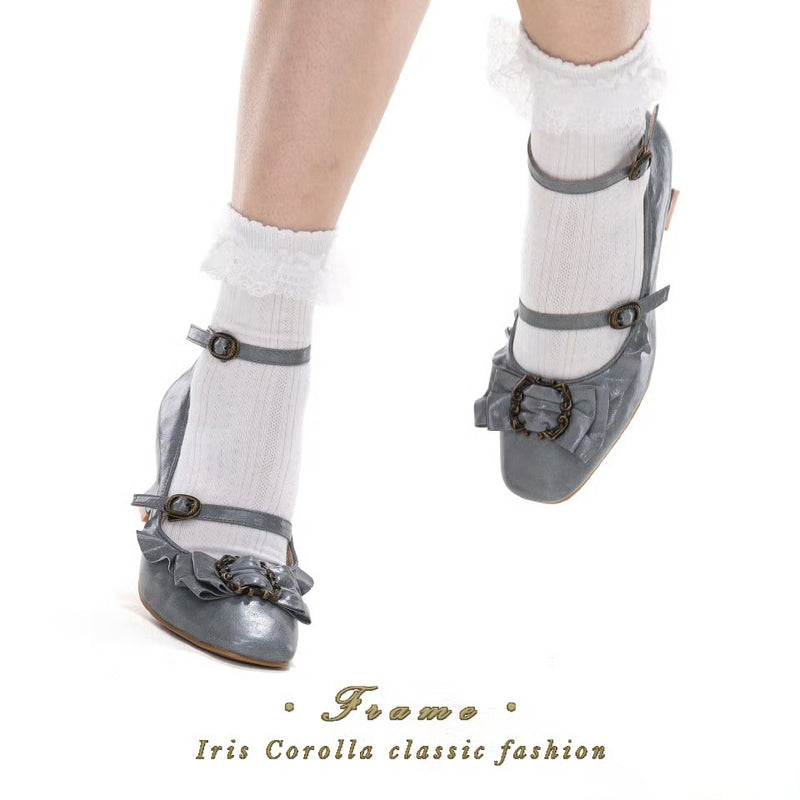 Court Ball Mary Jane Pumps - Matte Blue Gray[2026年1月上旬-1月下旬発送予定]