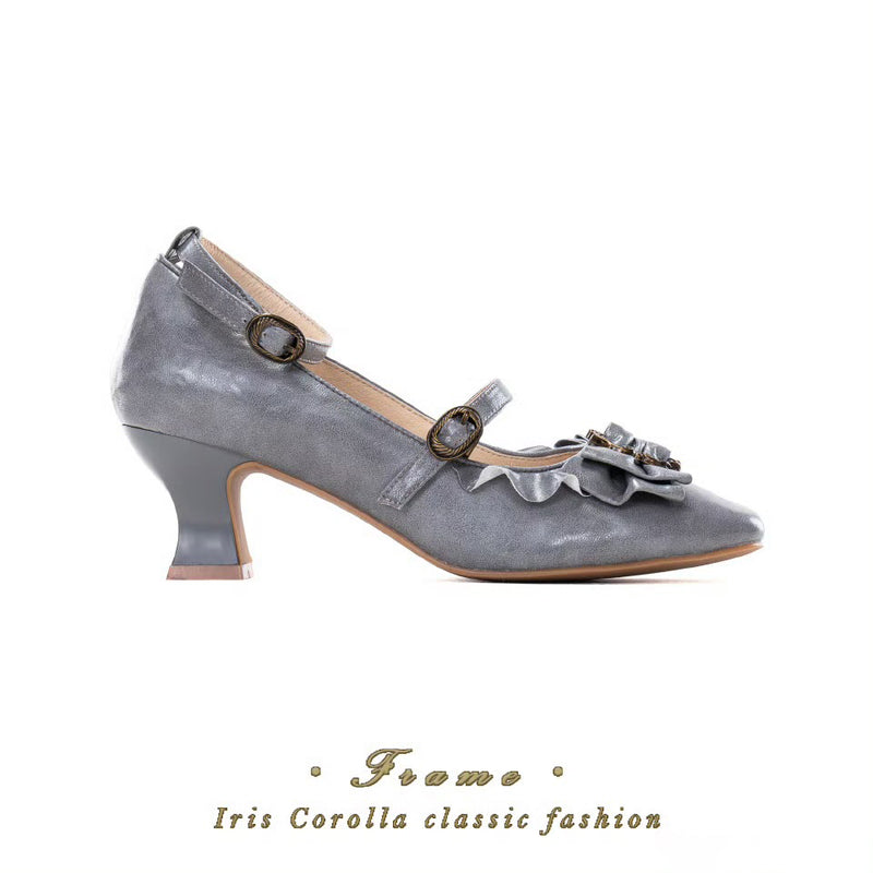 Court Ball Mary Jane Pumps - Matte Blue Gray[2026年1月上旬-1月下旬発送予定]