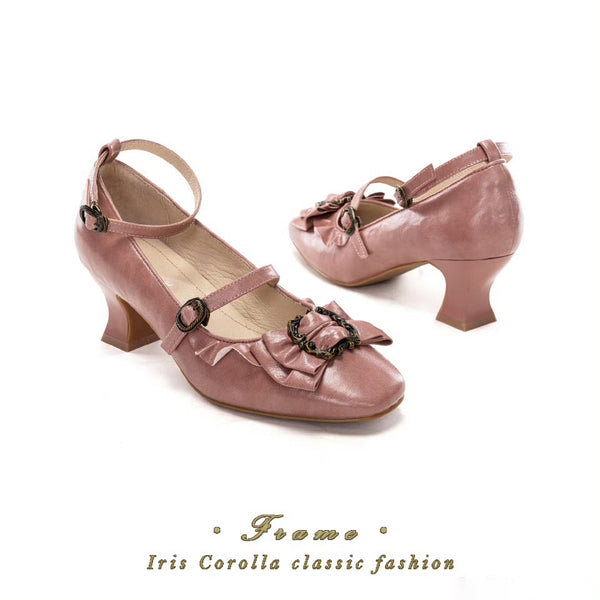 Court Ball Mary Jane Pumps - Matte Gray Pink[2026年1月上旬-1月下旬発送予定]