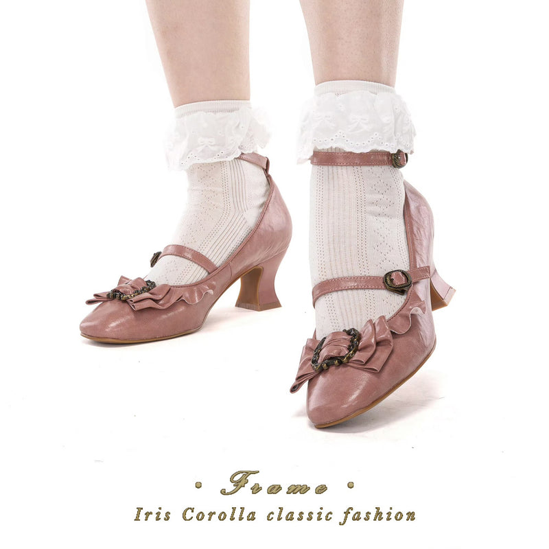 Court Ball Mary Jane Pumps - Matte Gray Pink[2026年1月上旬-1月下旬発送予定]