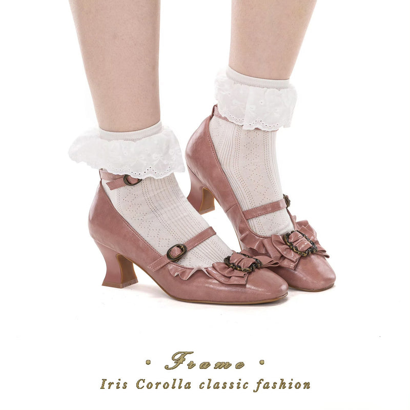Court Ball Mary Jane Pumps - Matte Gray Pink[2026年1月上旬-1月下旬発送予定]