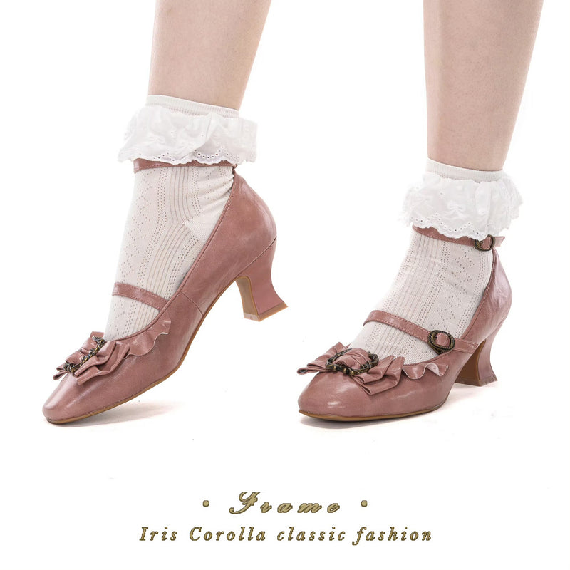 Court Ball Mary Jane Pumps - Matte Gray Pink[2026年1月上旬-1月下旬発送予定]