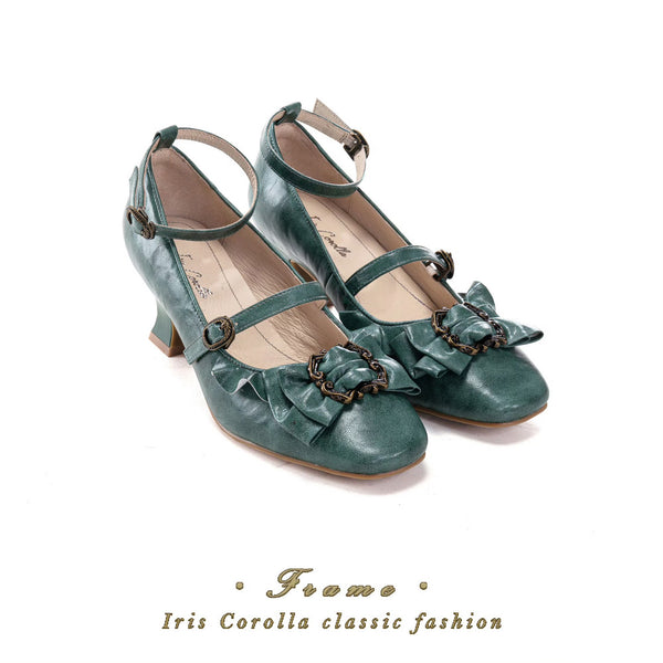 Court Ball Mary Jane Pumps - Matte Turquoise Green[2026年1月上旬-1月下旬発送予定]