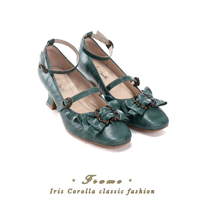 Court Ball Mary Jane Pumps - Matte Turquoise Green[2026年1月上旬-1月下旬発送予定]
