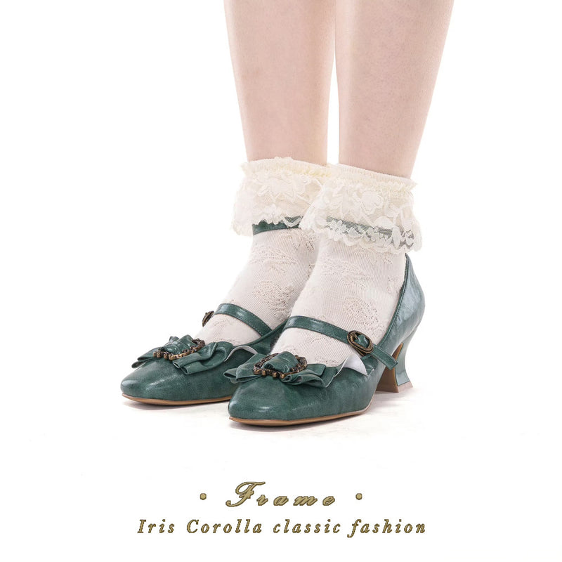Court Ball Mary Jane Pumps - Matte Turquoise Green[2026年1月上旬-1月下旬発送予定]