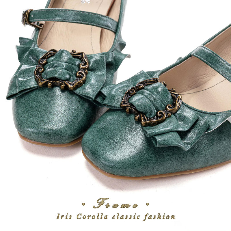 Court Ball Mary Jane Pumps - Matte Turquoise Green[2026年1月上旬-1月下旬発送予定]