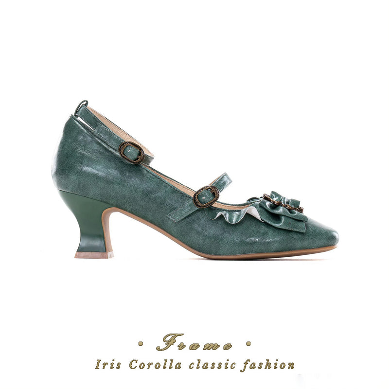 Court Ball Mary Jane Pumps - Matte Turquoise Green[2026年1月上旬-1月下旬発送予定]