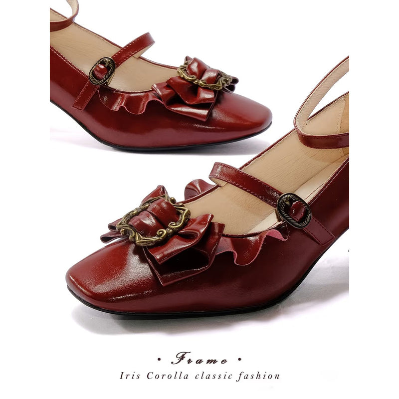 Court Ball Mary Jane Pumps - Glossy Deep Red[2026年1月上旬-1月下旬発送予定]