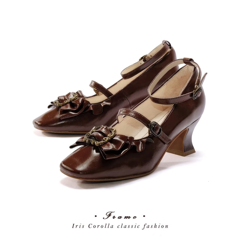 Court Ball Mary Jane Pumps - Glossy Dark Brown[2026年1月上旬-1月下旬発送予定]