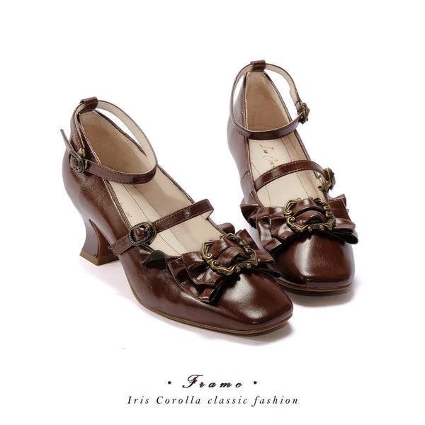Court Ball Mary Jane Pumps - Glossy Dark Brown[2026年1月上旬-1月下旬発送予定]